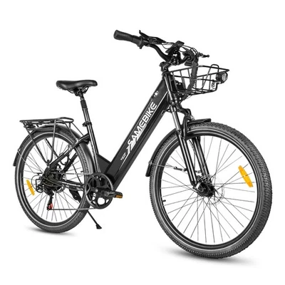 SAMEBIKE 26 Zoll E-Bike mit korb 500W Herren/Damen E-City bike 25kmh 15Ah Pedelec 60KM