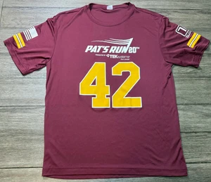 Pat’s Run 42 Pat Tillman Short Sleeve Maroon T Shirt Jsery Size Medium 20th - Picture 1 of 5