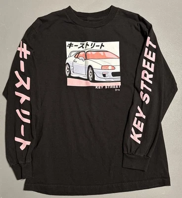 Key Street Black Long Sleeve T-Shirt Men's Size Medium Supra Drift Car LNC! - Image 1 of 4