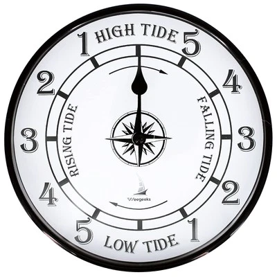 Tide Clock Nautical Clock, Metal Aluminum Tide Clock High Tide Low Tide, Naut... - Image 1 of 4