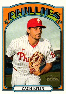 2021 Topps Heritage Zach Eflin Philadelphia Phillies #318 - Image 1 of 2