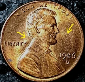 Die Clash ~ RPM-008 D/D ~ 1986 D Lincoln Memorial Cent ~ Mint Error Penny ~ - Picture 1 of 4