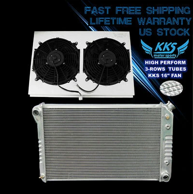 Ventilador de cubierta de radiador KKS 3 filas para 78-88 Chevy Monte Carlo El Camino Caprice Regal Foto 1 de 4