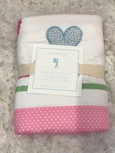 NUEVO Pottery Barn Niños Rosa CORAZONES ACOLCHADO FARSA ESTÁNDAR ~ REGALO DE VACACIONES - Imagen 1 de 6