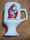 Vintage Boy Scouts White Milk Glass Coffee Mug Cup, Michigan 1975 Fall Round Up