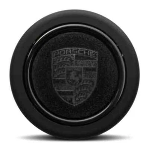 Aftermarket Round Lip Horn Button With Porsche Suede Crest - Picture 1 of 3