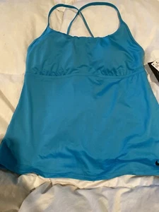 Nwt Nike Swim Top Large Light Blue Fury Medium - Picture 1 of 5