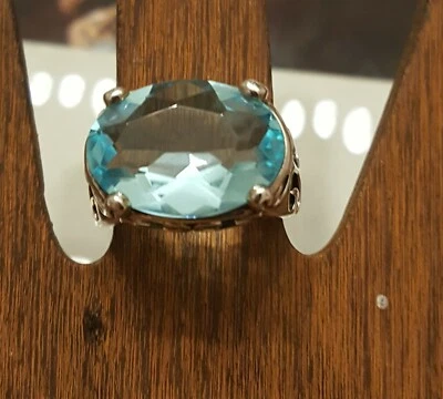 Anel de vidro aquático SILPADA prata esterlina "Blue Cove" tamanho 7-R2387  - Imagem 1 de 4