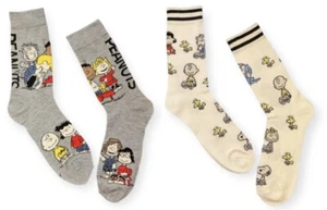 New PEANUTS GANG Mens 2 Pair Socks PIGPEN MARCIE FRANKLIN SALLY CHARLIE BROWN - Picture 1 of 1