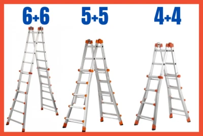 GIERRE Scala Telescopica in Alluminio Pieghevole da Lavoro Gradini Pioli 4 4 5 5 6+6 5m