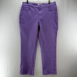 Coldwater Creek Jeans Womens 14 Natural Fit Tapered Ankle Stretch Denim Purple - Picture 1 of 11