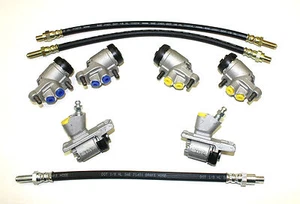 LOTUS 7 SERIE 1 & 2 AUTO SET BREMSZYLINDER & FLEXIBLE GUMMIBREMSSCHLÄUCHE - Bild 1 von 1