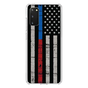 Clear Case für Galaxy S (Modell auswählen) dünne blaue Linie rote Linie US-Flagge - Bild 1 von 12