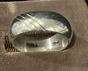 Herren Sterling Silber Ehering 7,5 mm breit Größe 9 signiert 925 Mex - Bild 1 von 4