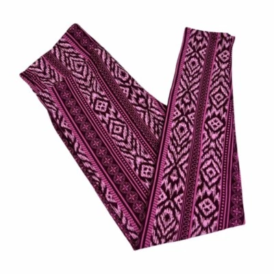 TC2 LuLaRoe Leggings ~ BURGUNDY & PINK AZTEC PATTERN ~ Size 20-26 Tall & Curvy 2 - Image 1 of 3