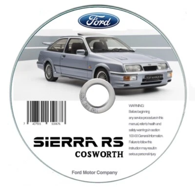Ford Sierra RS Cosworth  manuale officina su cd - Immagine 1 di 4