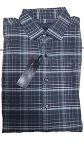 NUEVA CAMISA BLOOMINGDALES PARA HOMBRES TIENDA VERDE A CUADROS INFORMAL ABOTONADA TALLA M - Imagen 1 de 2