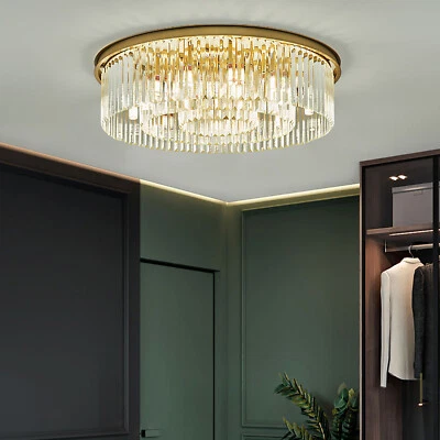 Luxury Gold Crystal Pendant Light Modern Chandelier Round E14 Golden Ceilings! - Image 1 of 4