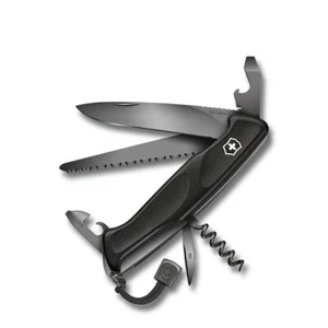 VICTORINOX Ranger 55 Grip Onyx Black Grip Swiss Army Knife Multifunction - Picture 1 of 7