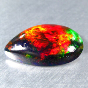 3.16 CTS  EXCELLENT 3D RED FLASH PATTERN NATURAL WELO BLACK OPAL GEMSTONE