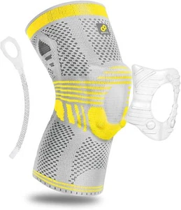 Bracoo Patent Athletics Knee Compression Sleeve Silicone Brace KP41 LARGE - Picture 1 of 8