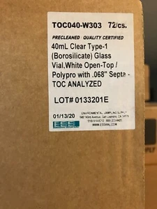 ESS TOC040-W303 | TOC-Fläschchen 40 ml klar oben offen/0,068" Septa CS/72 Kappen enthalten - Bild 1 von 2