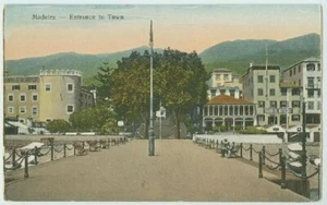 ANTIQUE MADEIRA PORTUGAL POSTCARD ENTRANCE TO TOWN c 1910 030912 OS  - Picture 1 of 2