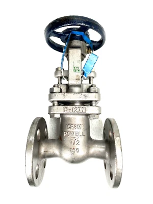 POWELL 2456-FM0T Stainless Steel CF8M Gate Valve 1/2" Class 150 Flanged End - Image 1 of 4
