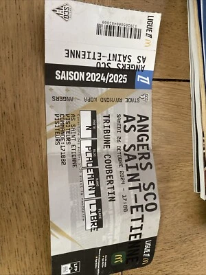 Billet  Angers Sco Asse et Asse Angers En Ligue 1 Saison 2024/2025 - Photo 1/2