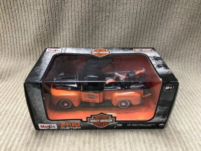 Ford F1 1948 camioneta Maisto H-D Custom Harley-Davidson con motocicleta escala 1:24 Foto 1 de 4