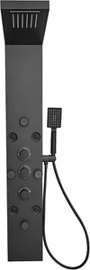 Rainfall Shower Panel Waterfall with Handheld Shower Matte Black 6 in 1 Stainles - Picture 1 of 8