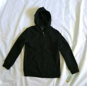 Cat & Jack Boy's Long Sleeve Hooded Ebony Black Zip-Up Sweatshirt Size M(8/10) - Picture 1 of 12
