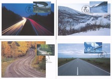Finland 1999 FDC - Maxi Card Set nr 42-45 - Rally Roads Jyvaskyla - Lapland