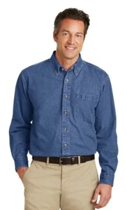 Port Authority Heavyweight Denim Shirt. S100 - Picture 1 of 4