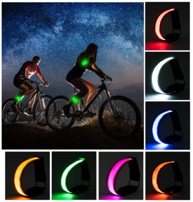 2x USB Wiederaufladbares LED-Armband Reflektierende Leuchtband Für Jogger Biker - Bild 1 von 4