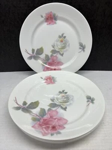 4 antike Rorstrand Speiseteller Blumenmuster rosa weiß Rosenmuster - Schweden 9,75 Zoll - Bild 1 von 6