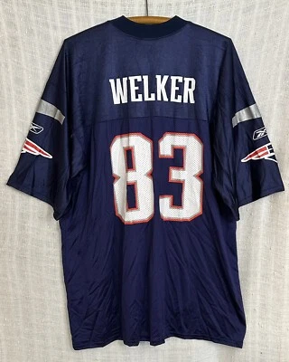 Camiseta deportiva de juego Wes Welker New England Patriots #83 para hombre talla XL azul Reebok NFL Foto 1 de 3