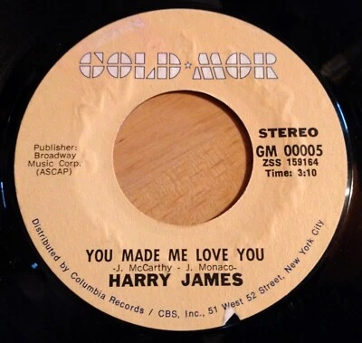 Harry James 45 You Made Me Love You / All Or Nothing At All  reissue Foto 1 de 2