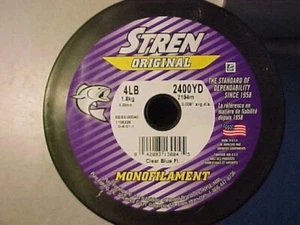 NEW BULK STREN CLEAR BLUE Monofilament Fishing Line 4lb TEST Spool 2400 Yards - Picture 1 of 3
