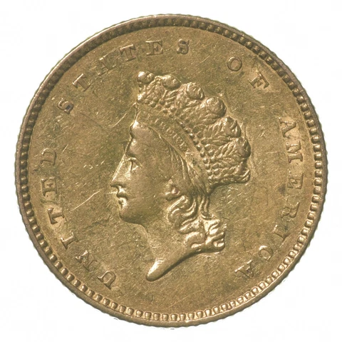 1854 $1 Indian Princess Head Gold Dollar Piece Type 2 *8598 Cover