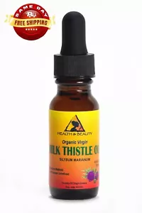 MILK THISTLE SEED OIL ORGANIC UNREFINED by H&B Oils Center GLASS DROPPER 0.5 OZ - Picture 1 of 12