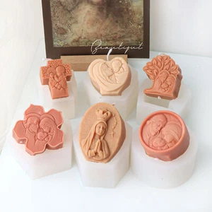 Stampo sapone famiglia Madonna vintage stampo candela fai da te resina sapone silicone stampo - Foto 1 di 25