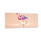 Wandbilder 100x40cm Glasbild Flamingo Vogel Wasser Gro� Bilder Art Wanddeko