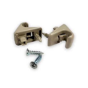 1998-2002 Toyota Corolla Chevy Prizm Sun Visor Clip Tan Pair W/Set Of Screws - Bild 1 von 6