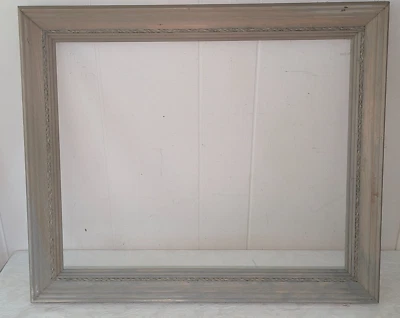 Cuerda de lavado náutica costera rústica azul gris detalle de yute marco de madera se adapta a 16x20 Foto 1 de 4