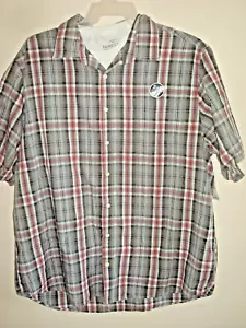 Nuevo conjunto de camisa y camiseta a cuadros gris talla 2X con botones delanteros grandes y altos para hombre - Imagen 1 de 3