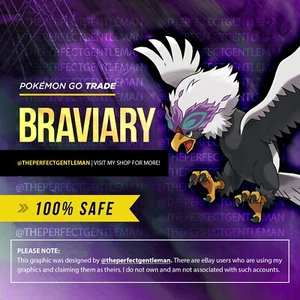 Hisuian Braviary Pokemon #628 GO Hisui 1000+ CP - Imagen 1 de 4