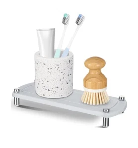 Sink Caddy, Instant Dry Bathroom Kitchen Sink Organizer, Water Absorbing Stone T - Picture 1 of 6