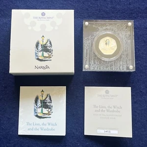 2023 NARNIA LÖWE HEXE KLEIDERSCHRANK 50P SILBER PROOF MÜNZE ROYAL MINT BRANDNEU 3C106 - Bild 1 von 3