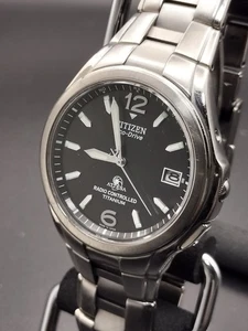 Radio Citizen Attesa Eco Drive Titanio H410-T003788 Negro De Japón Nº2 - Imagen 1 de 15
